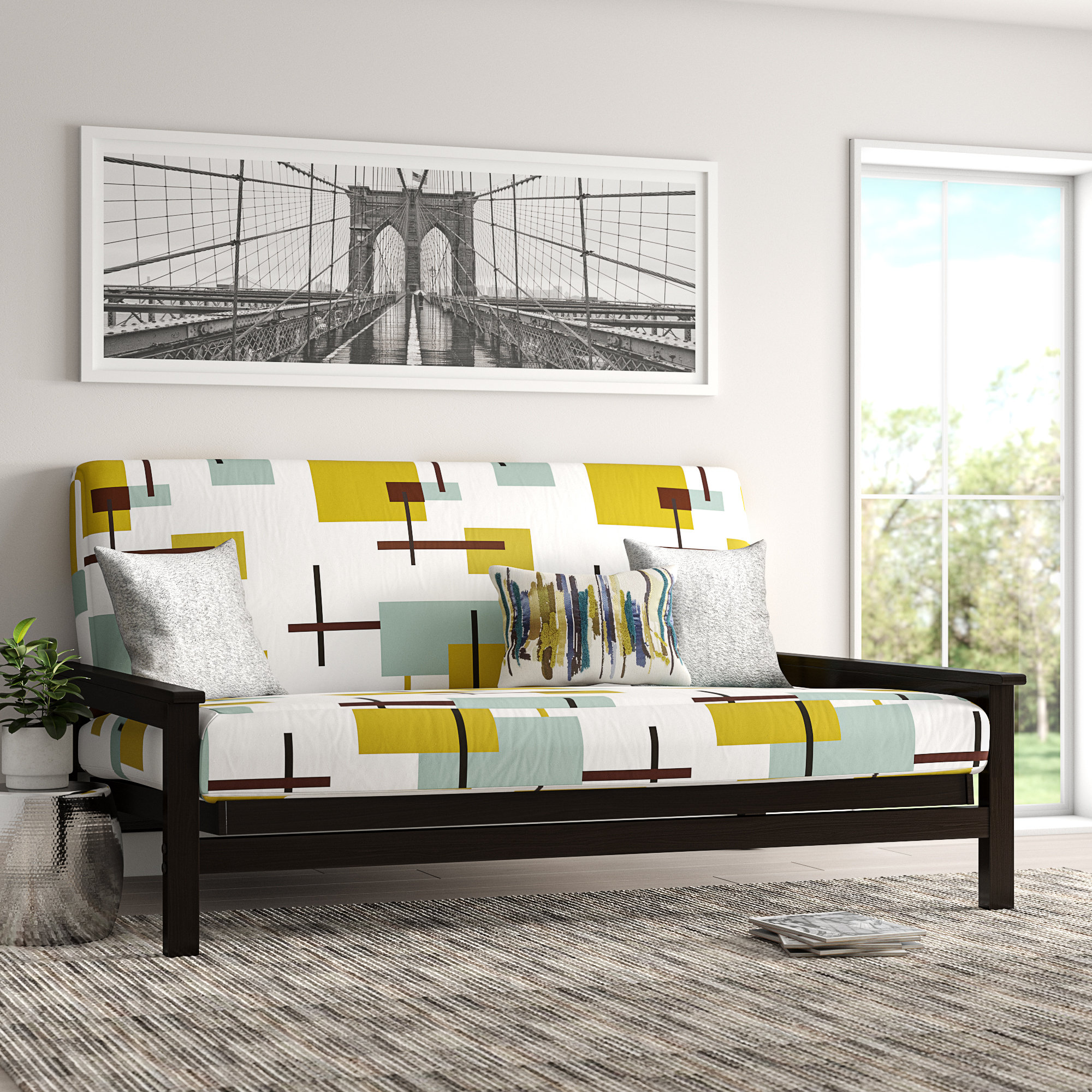 Brayden Studio® Zipper Box Cushion Futon Slipcover & Reviews Wayfair