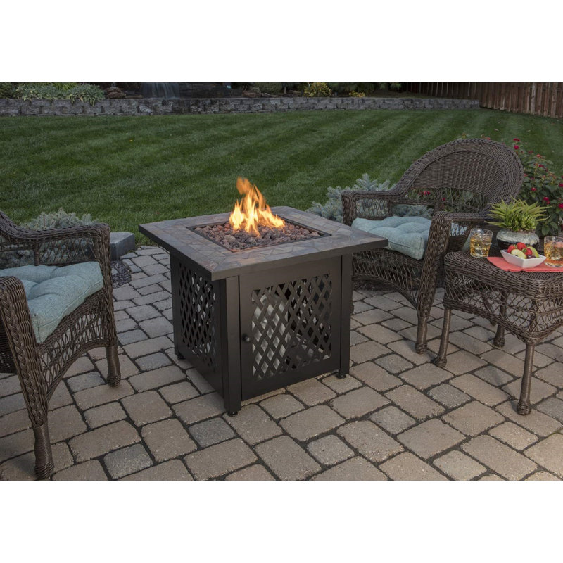 Millwood Pines Echeverria Slate Lp Gas Outdoor Fire Pit Table