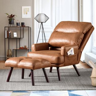 wayfair leather chair and ottoman