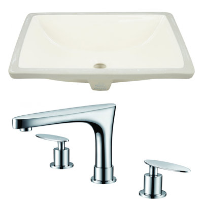 Ceramic Undermount Bathroom Sink With Faucet And Overflow American
