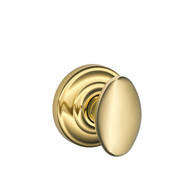 Schlage F10VSIE605 Siena Passage Door Knob In Bright Brass - Solid & Sleek For Your Home - View #12