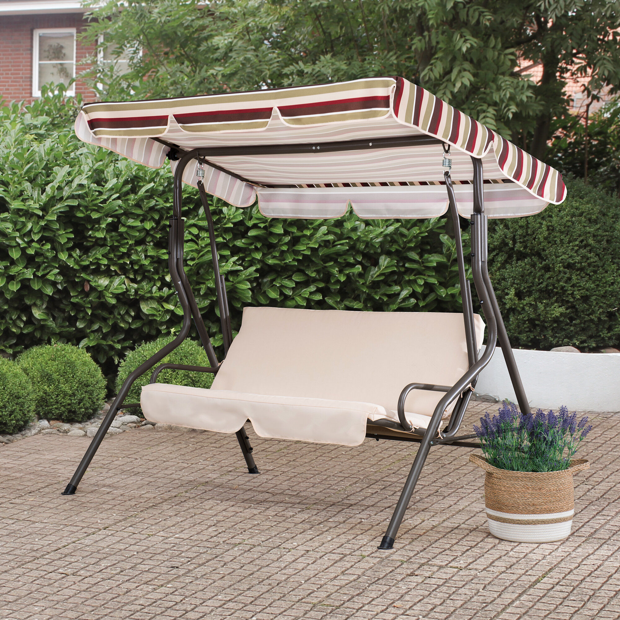 patio glider swing with canopy