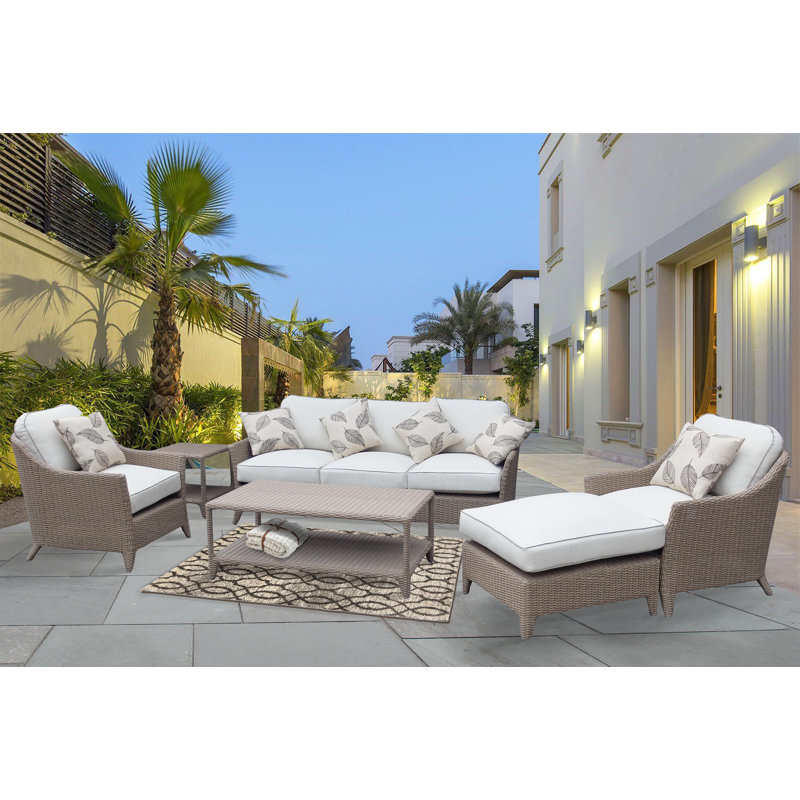 Rosecliff Heights Nantucket Premium 6 Piece Sofa Set With Cushions