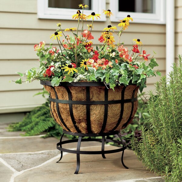 Rustic Potted Flower Hangin Basket Heavy-duty Planter Holder Thickened Metal 