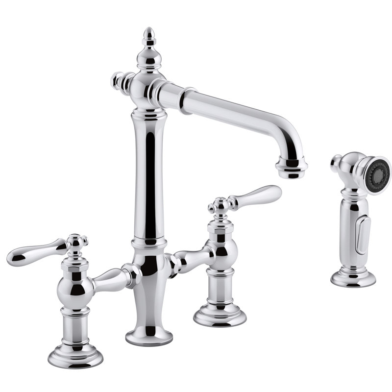 Kohler ArtifactsÂ® Deck-Mount Bridge Kitchen Sink Faucet ...