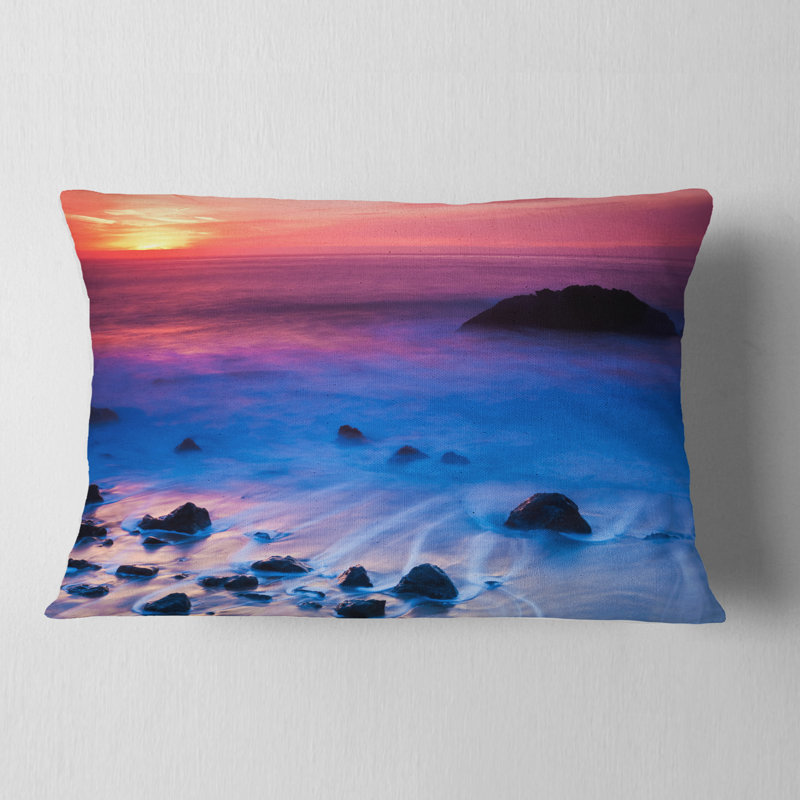 East Urban Home Seashore Bright Colorful Rocky Coast Panorama Lumbar Pillow Wayfair