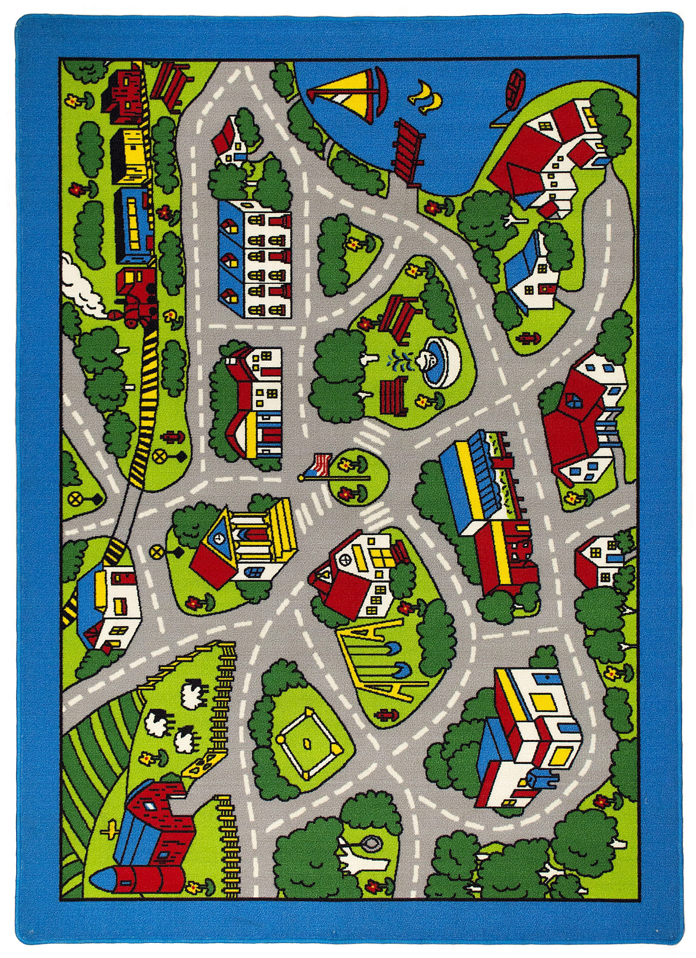 Zoomie Kids Ramos Street Map Green Gray Kids Rug Reviews Wayfair