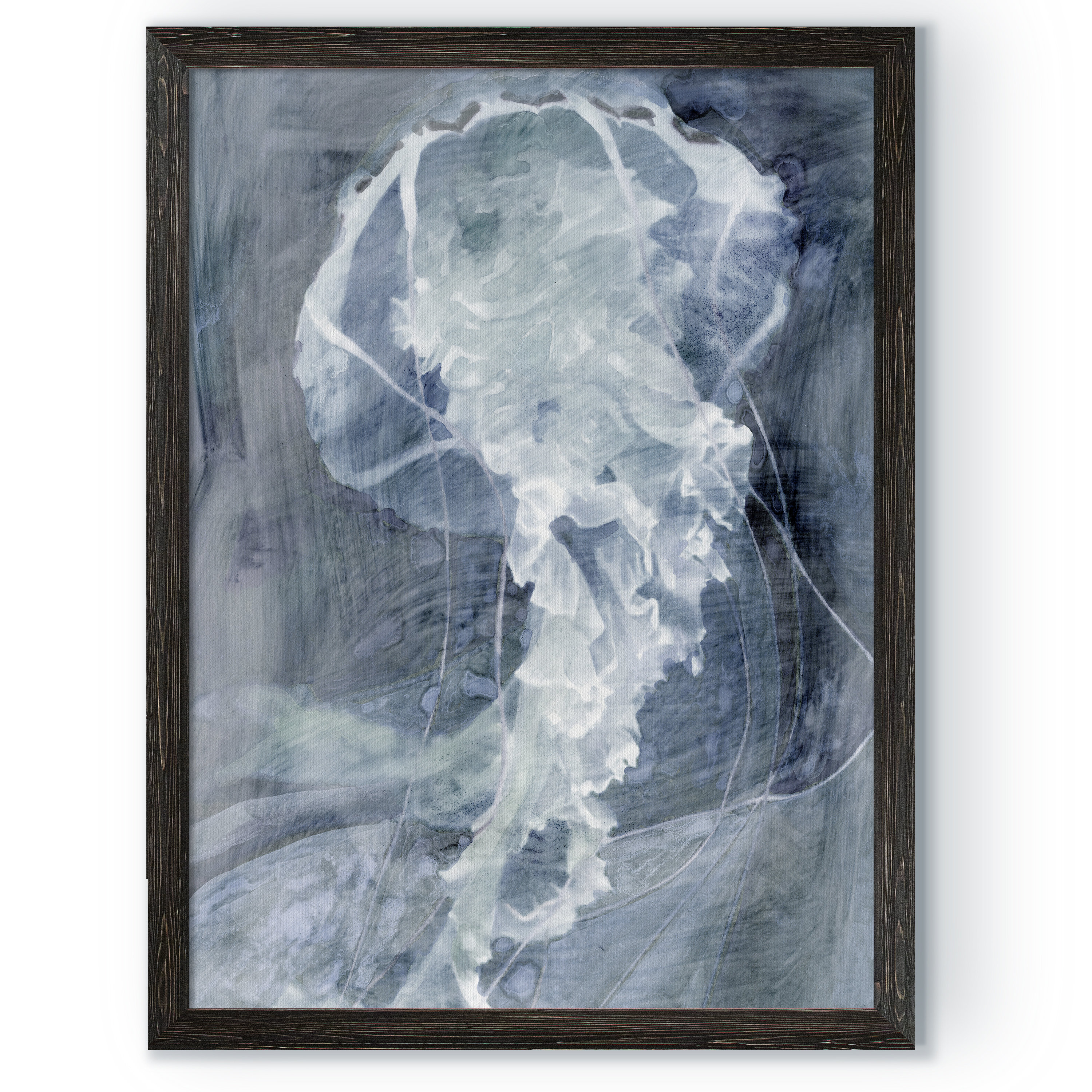 Rosecliff Heights Indigo Jellyfish I Picture Frame Painting Print Wayfair