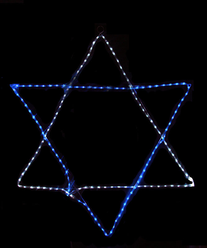 Vickerman Rope Light Star Of David Hanging Hanukkah Decoration