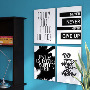 Work Office Wall Art Wayfair Inspirational Textual Art On Wood Set Of 4