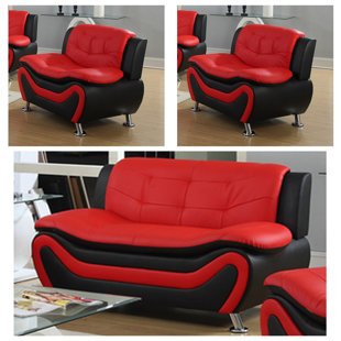 Red Living Room Sets You Ll Love Wayfair Quickview Black Red