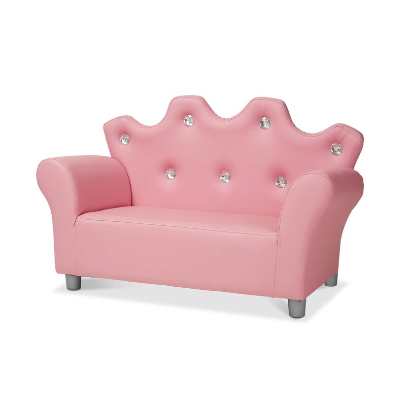 kids pink leather sofa