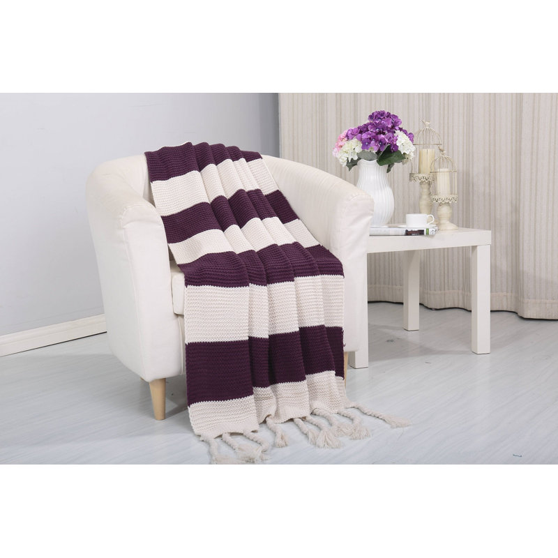 Alcott Hill Coggins Classic Woven Knitted 2 Tone Throw Wayfair