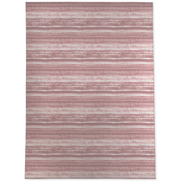 Highland Dunes Forbes Washy Watercolor Stripe Ivory Pink Area Rug Wayfair
