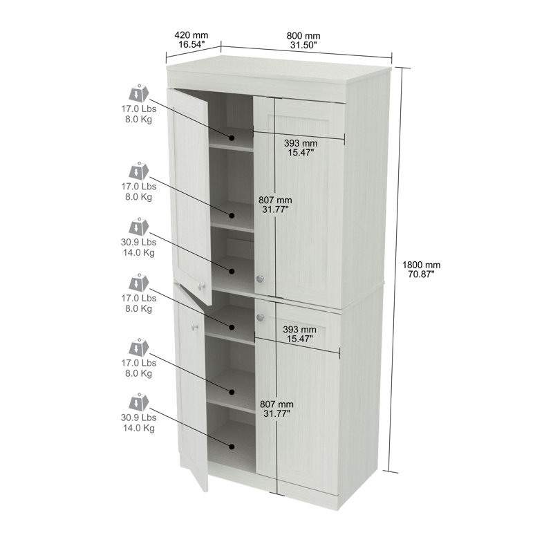 Alcott Hill Hythe Buffet 4 Door Tall 71 Kitchen Pantry Reviews