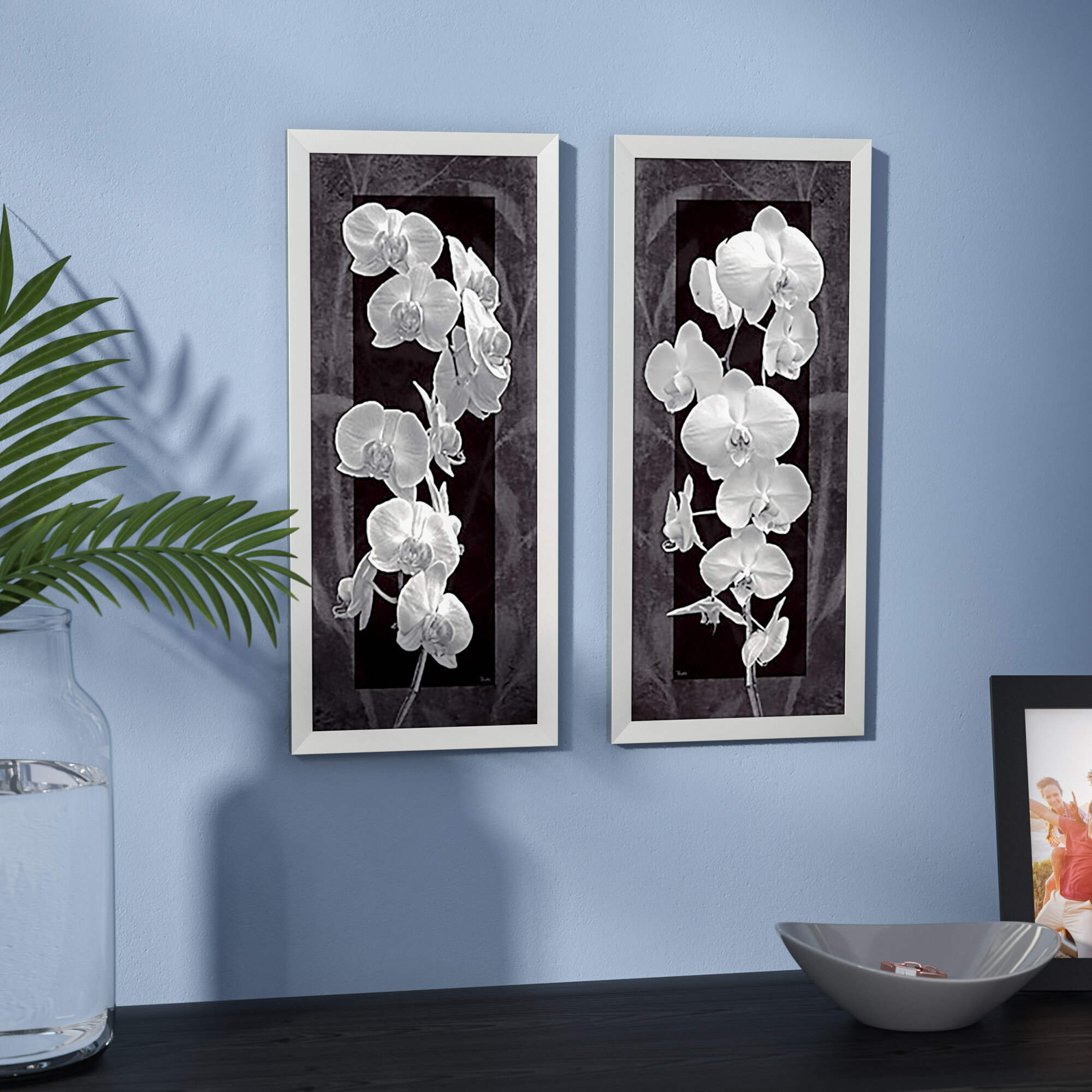 Latitude Run Orchid Opulence I 2 Piece Framed Graphic Art Print Set Reviews Wayfair