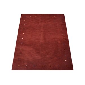 Ry Hand-Knotted Wool Red Area Rug