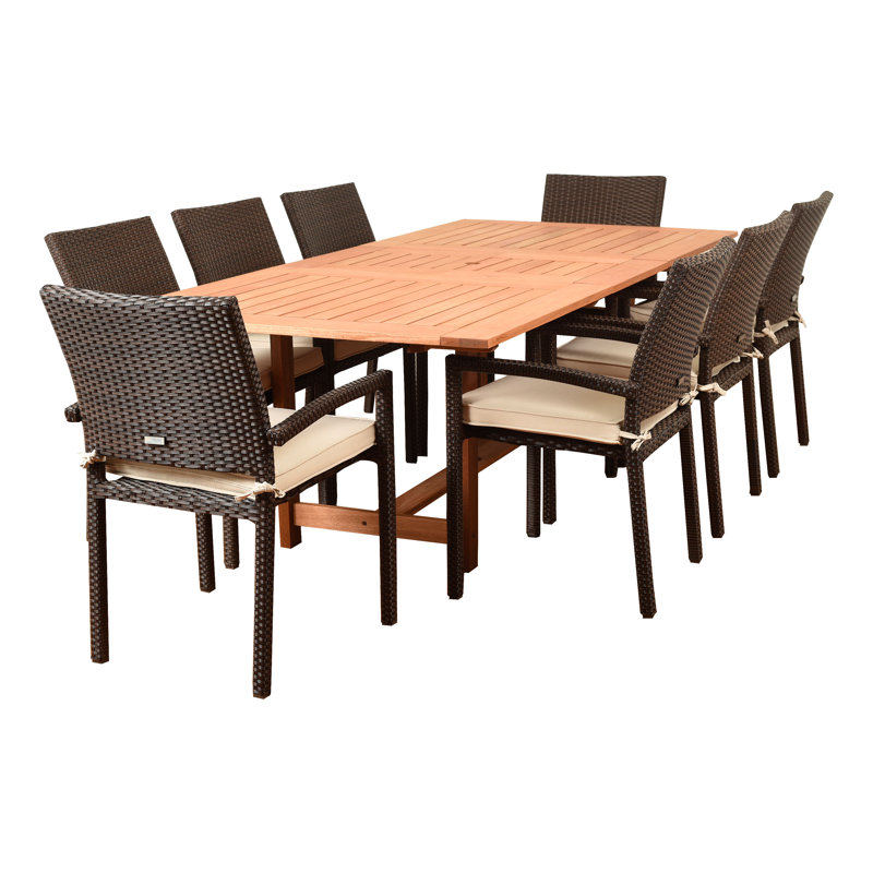 Sol 72 Outdoor Brighton Rectangular 8 Person 71 Long Dining Set With Cushions Reviews Wayfair