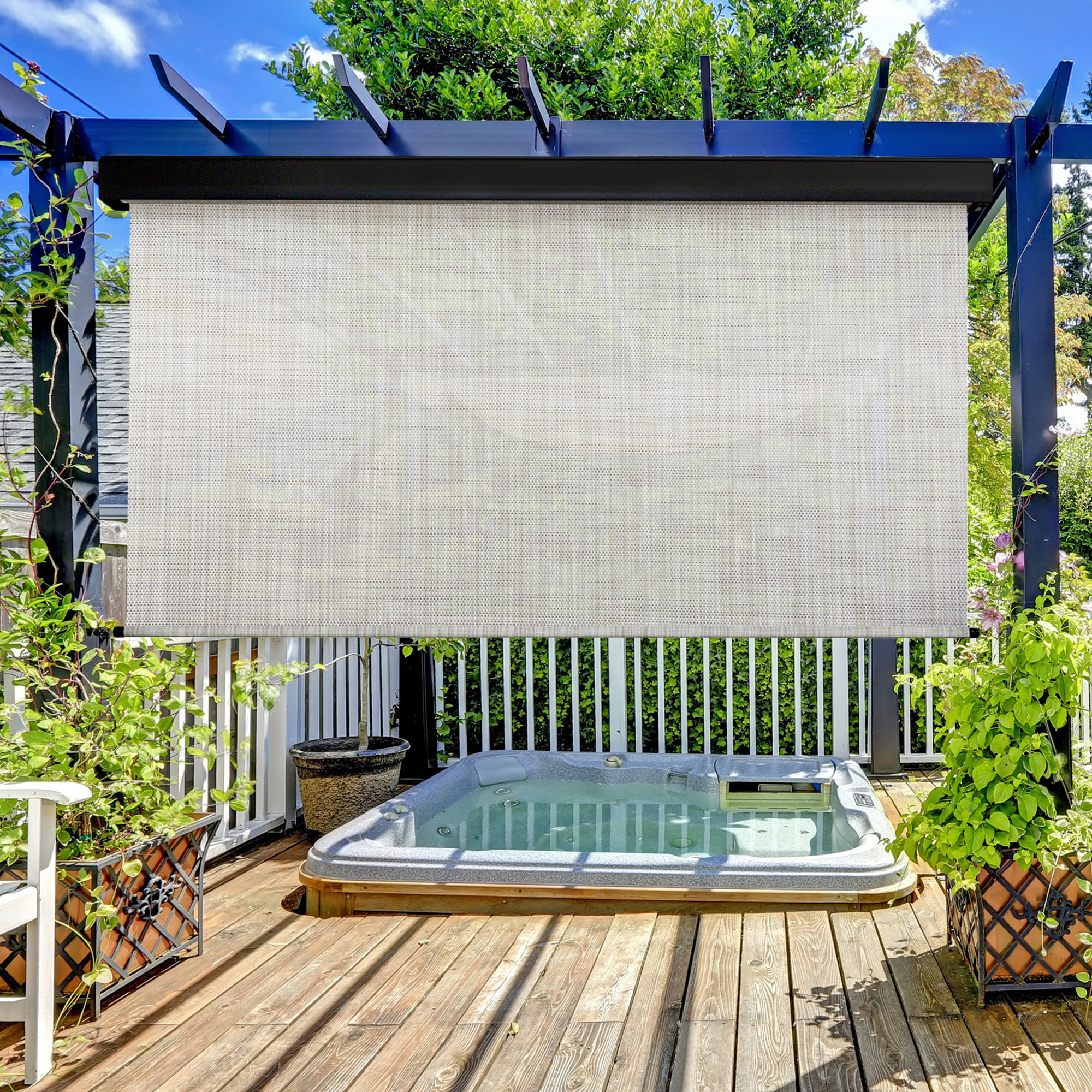 Heavy Duty Semi Sheer Outdoor Roller Shade Reviews Birch Lane
