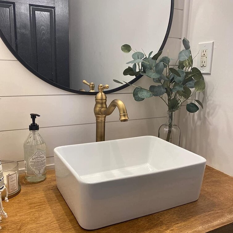 Antique Brass 360 Degree Swivel Deck Mount Bathroom Basin Sink Faucet Mixer Tap