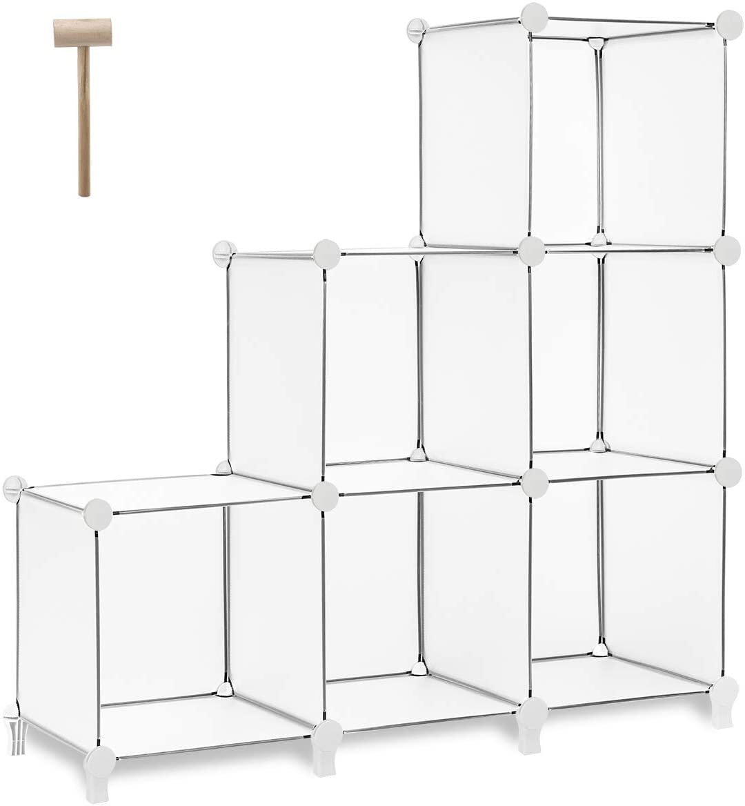 3 Tier 6 Cubes Grids Storage Closet Organizer Shelf Home-saving Storage Cabinet 
