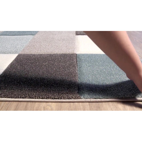 Wrought Studio Tapis Decoratif Turquoise Brun Fonce A Motif Geometrique Mott Street Et Commentaires Wayfair Ca