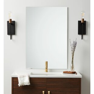 4X Frameless Unframed Bathroom Mirror Glass Wall Hanging Fixing Kit Clips Chrome 