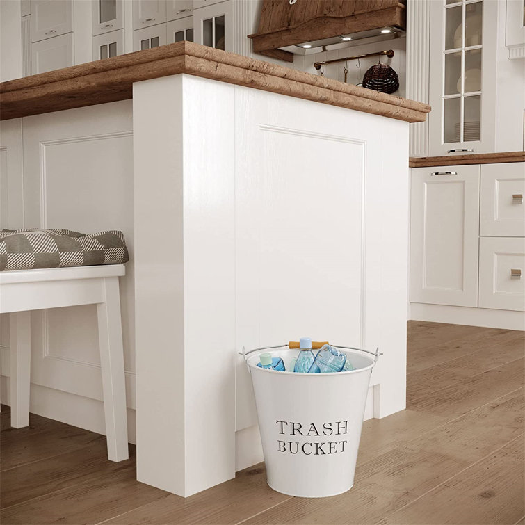 Small Trash Can Pail For Bathroom, Kitchen, Desk Or Room Decor, Decorative  Metal Waste Basket, Makes A Great Storage Accessory