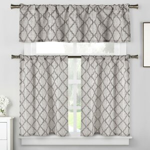 Blocker 3 Piece Kitchen Curtain Set