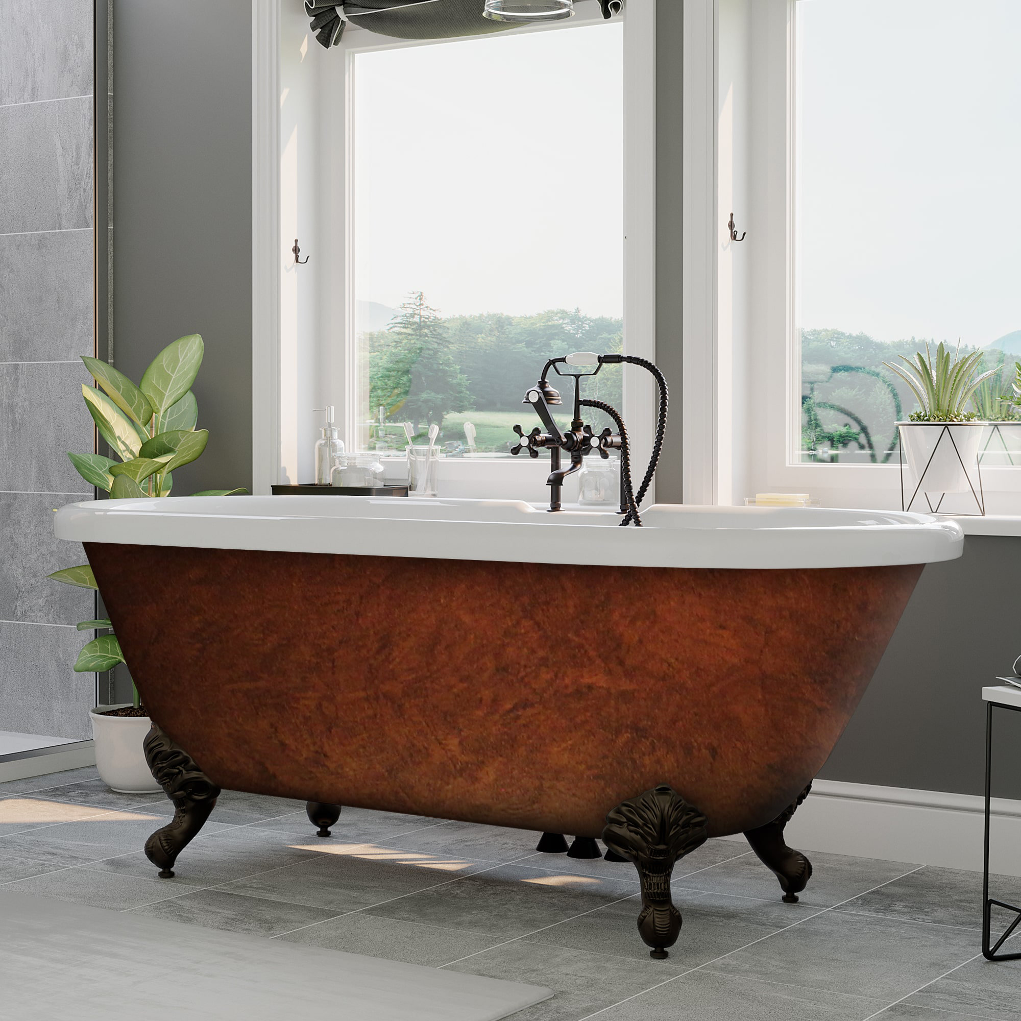 60 inch clawfoot bathtubs