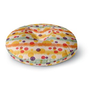Yenty Jap 'Bubble Stripes Fun' Geometric Round Floor Pillow