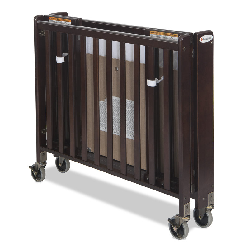 Foundations Hideaway Standard Portable Crib With Mattress