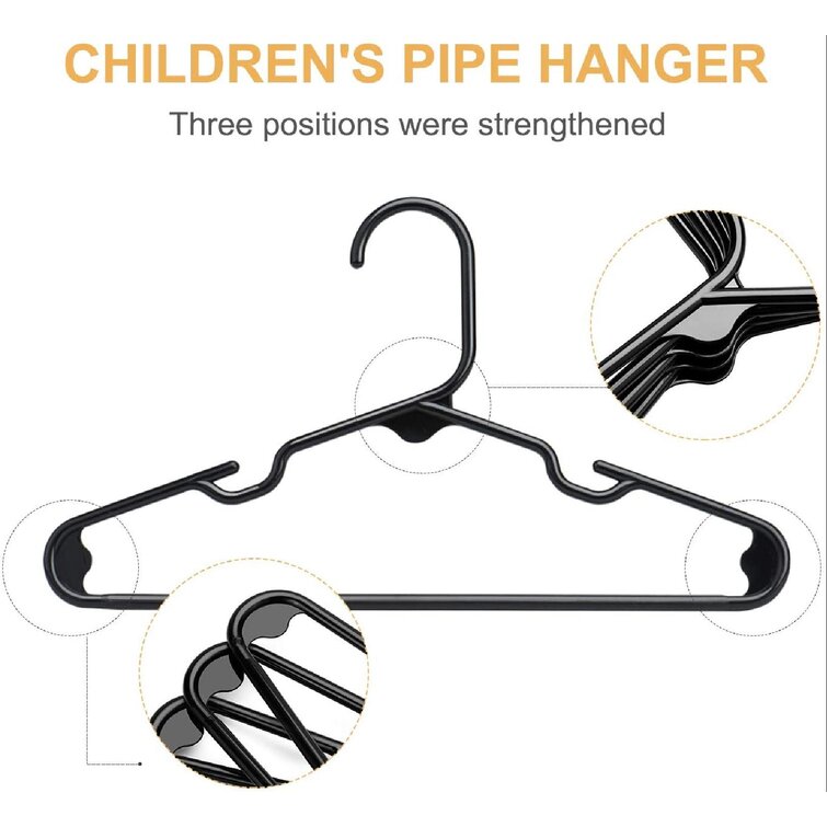 40 Pack Children's Hanger Plastic Tubular Kids Hangers Non Slip Clothes Hanger 