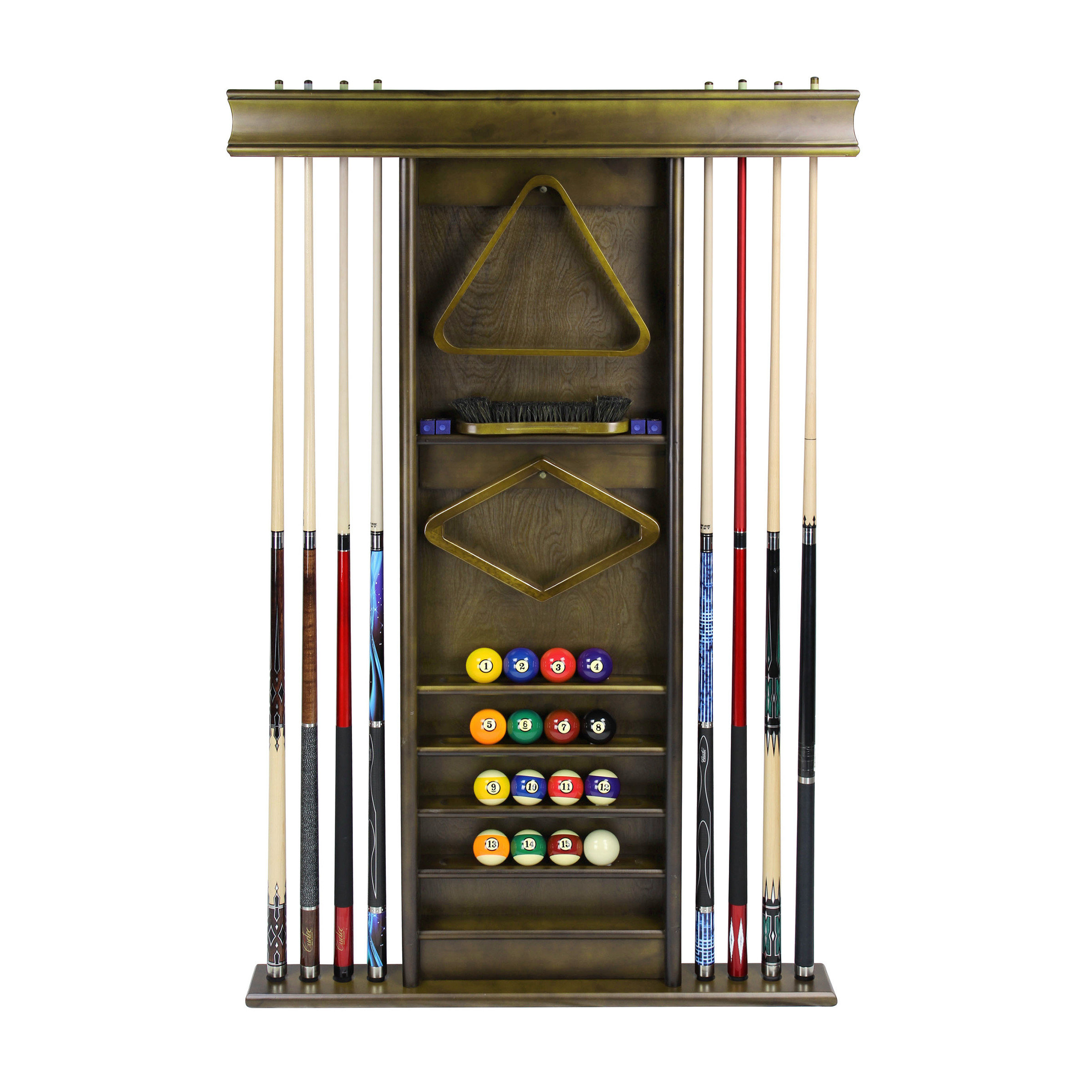 Snooker Pool /& Billiards Stick Holder Protection Wooden Wall Cue Rack For 6 Cues