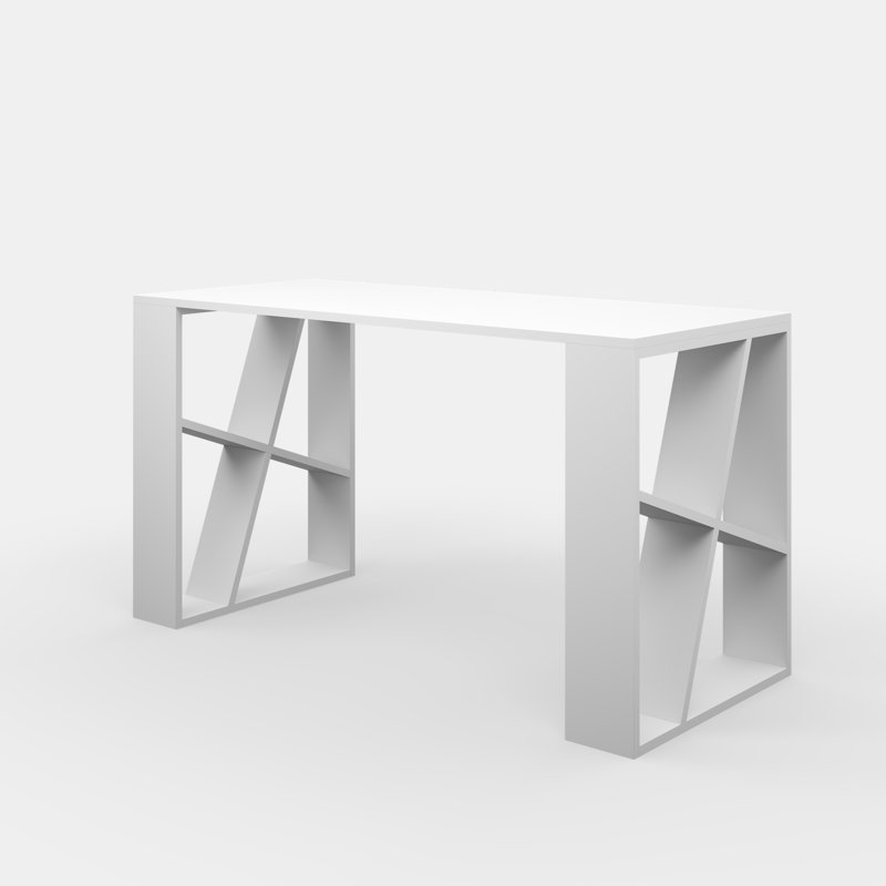 (incomplete) Adalard 2 Tier Modern Desk Color (Frame): White 