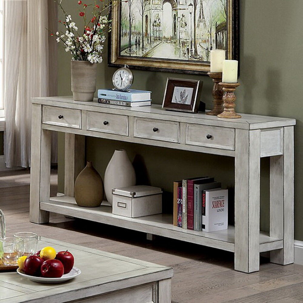 antique white foyer table