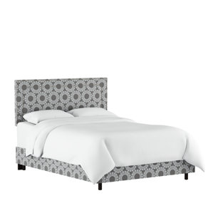 Edford Nail Button Border Medallion Upholstered Panel Bed by Varick Gallery