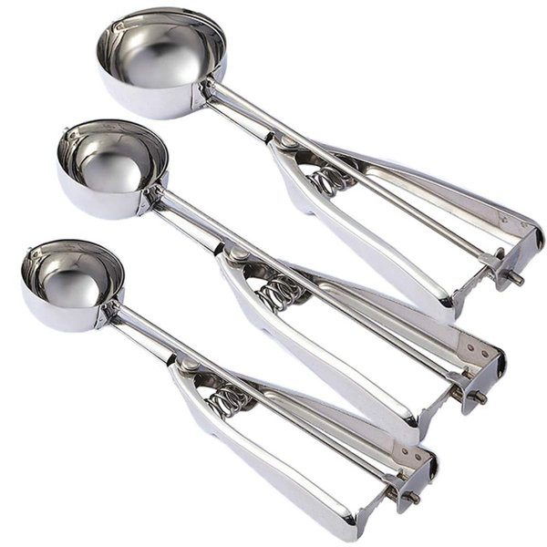 Ice Cream Scoop Food Stainless Steel with Trigger Cookie Spoons Medium 
