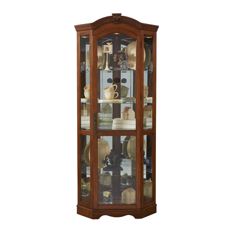 Darby Home Co Purvoche Lighted Curio Cabinet Reviews Wayfair