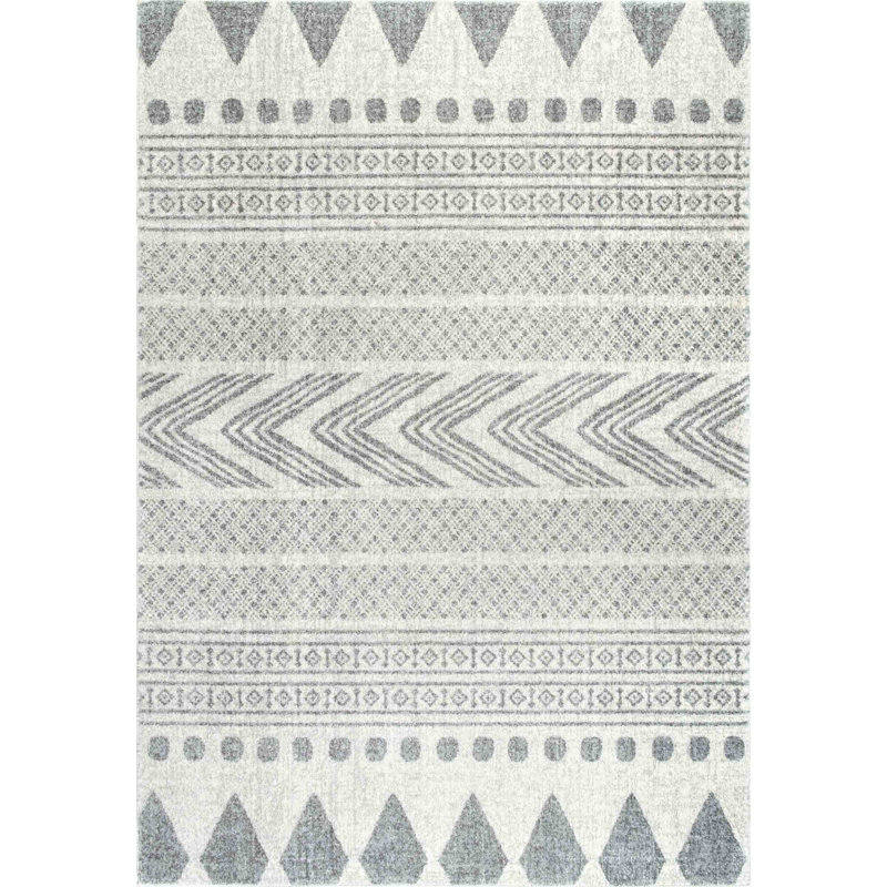 Pale Grey and White Geometric Shape Modern Art Ambesonne Necktie 3.7