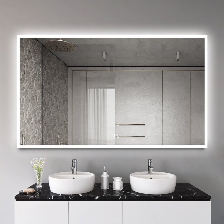 S·BAGNO Rectangle LED Metal Wall Mirror | Wayfair