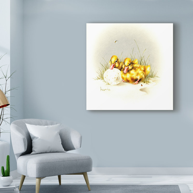 Winston Porter Ducks And Egg Acrylic Painting Print On Wrapped