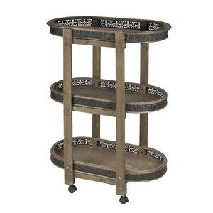 3 Tier Wood Bar Cart