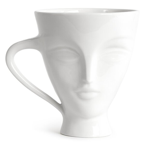 Jonathan Adler Mug Mod Dot Orange with Gold NEW Mug Coffee Tea Cup 3 in tall 