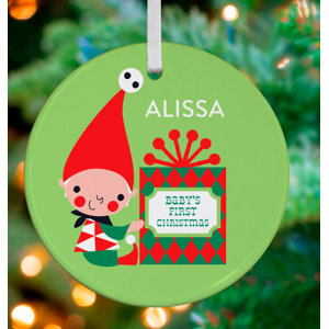 Little Baby's First Christmas Personalized Ornament by Amy Blay