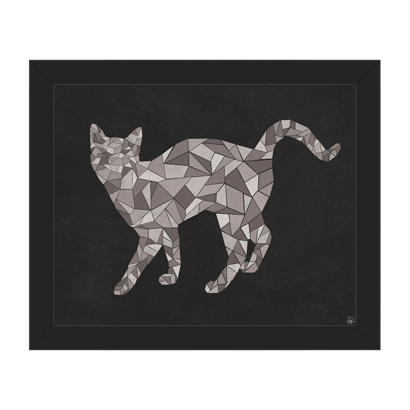 Click Wall Art Crystal Cat On Black Picture Frame Print On Canvas Wayfair