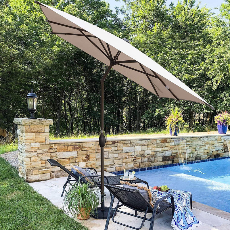 Arlmont Co Serena 10 X 6 5 Rectangular Market Umbrella Reviews Wayfair