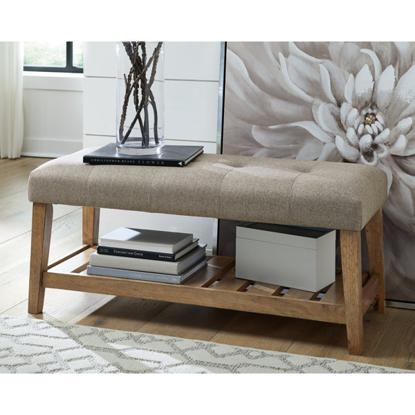 Lark Manor Kalgoorlie Upholstered Shelves Storage Bench Reviews Wayfair