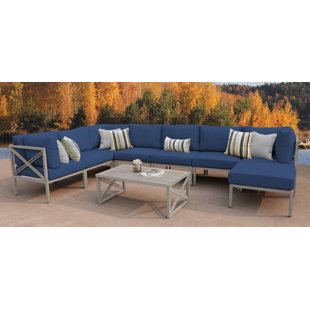 Go to store & view more images Carlisle Outdoor 9 Piece Sectional Seating Group with Cushions by TK Classics