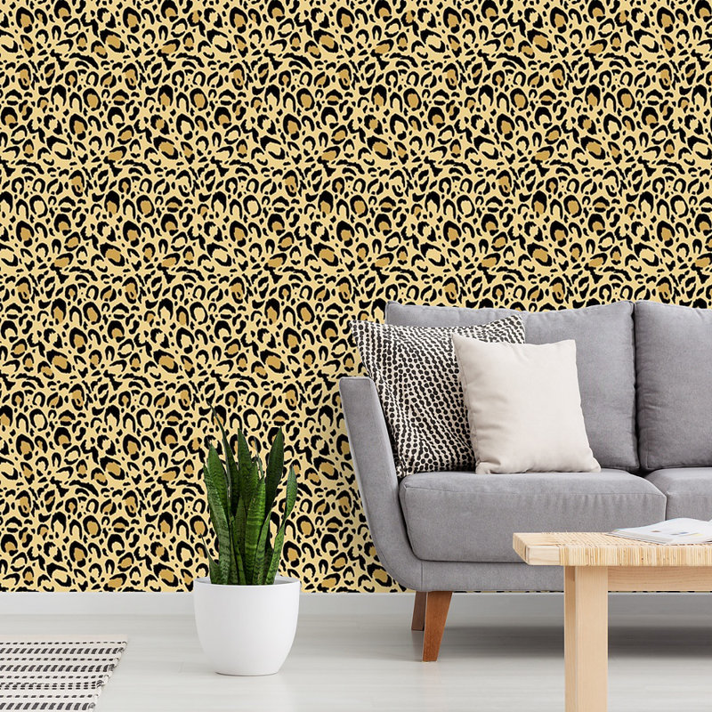 World Menagerie Wisby Leopard Print 48 L X 24 W Paintable Peel